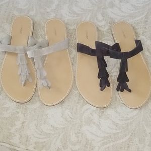 OLD NAVY FRINGED LEATHER SUEDE  SANDALS SIZE 9